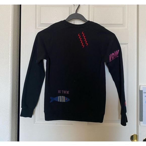 SCOTCH & SODA Wicked Wicked Black Patch Unisex Sweatshirt Size Small - Picture 3 of 4